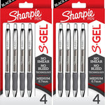 Sharpie S-Gel Pens, Sleek Metal Barrel, Gunmetal, Medium Point (0.7mm), Black Gel Ink, 4 Count