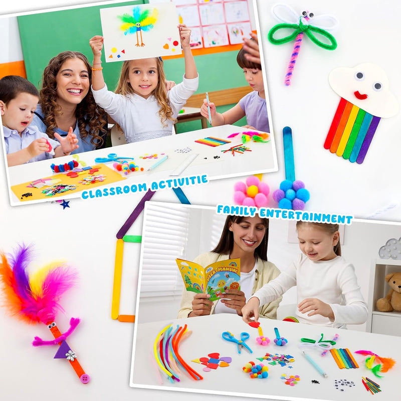 Zefy 3200+ Pcs Arts and Crafts Supplies for Kids, All in One Craft Kits | DIY School Supplies Kit with 12 Crafts Design, Craft Box Easter Gifts for Girls Boys Ages 4-12