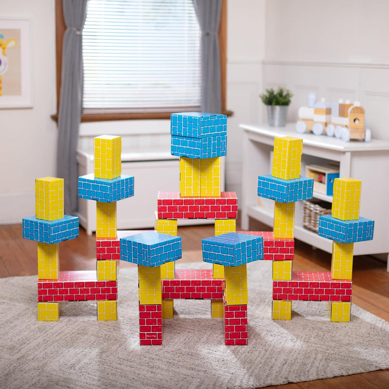 Melissa & Doug Jumbo Cardboard Blocks Building Set (40 pc) - Lightweight Building Toys and Montessori Toys for Toddlers and Preschool Learning Activities