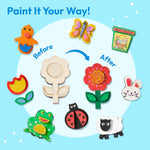 JOYIN 12 Wooden Magnet Creativity Arts & Crafts Painting Kit for Kids, Decorate Your Own Painting Gift for Halloween Crafts, Birthday Parties and Family Crafts, Party Favors for Boys Girls