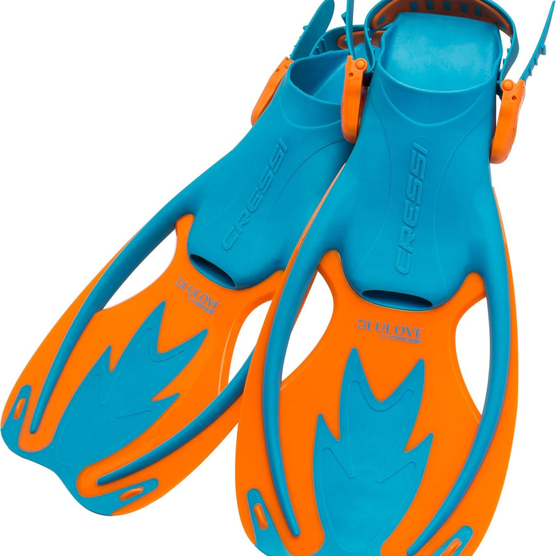 Cressi Rocks Fins, Kids Open Heel Short Fins with Adjustable Straps for Snorkeling and Swimming - Cressi: Quality Since 1946