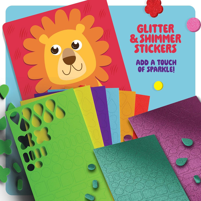 Foam Sticker Art Craft for Kids - Toddler Arts & Craft - Mess Free Activity | Toddler Craft Kit for Ages 3-5 - Boys 4-6 Birthday Gift - DIY Kid Activities Ages 3 4 5 6 Years - 4 Year Old Boy Gifts