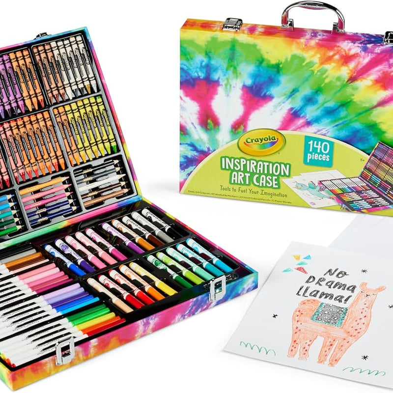 Crayola Inspiration Art Case Coloring Set - Tie-Dye (140ct), Art Supplies Set For Kids, Travel Drawing Kit, Gift for Girls & Boys, Ages 5+ [Amazon Exclusive]