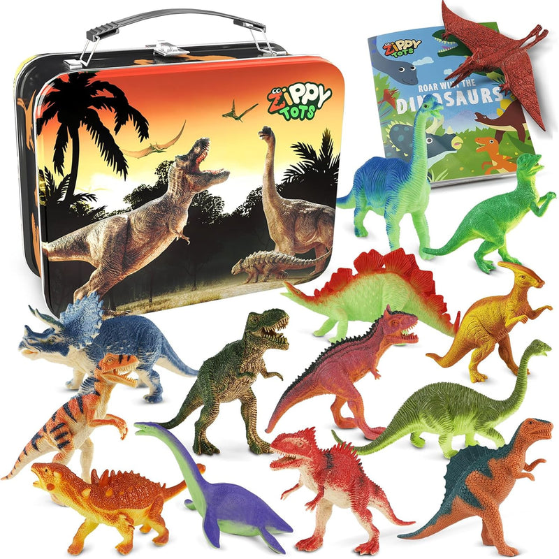 Zippytots Dinosaur Toys for Kids 3-5, 10 PCS Realistic Plastic Dinosaur Figures, BPA Free, Non-Toxic PVC, STEM Learning Gift
