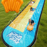 Slip and Water Slip,Water Slide for Kids Backyard 22ft*3 Lane Color-Block,Surrounding Sprinkler Summer Toys for Kids Outdoor with 3 Bodyboards
