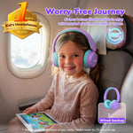 iClever BTH22 Kids Bluetooth Headphones for Toddler Travel, 60H Play Time | SafeSound Tech3.0, Stereo Sound, USB C Fast Charging, AUX Cable, Kids Wireless Headphones for Girls/Boys/Tablet/PC/School