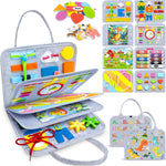 Busy Board Montessori Toys for Toddlers with 8 Pages of Learning Activities and Sensory Experience