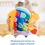 Melissa & Doug K's Kids Flip Fish Stuffed Animal and Baby Mirror for Tummy Time and Sensory Play, Soft and Safe for Infants 0-9 Months
