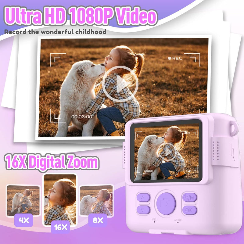 ESOXOFFORE Instant Print Camera for Kids, 32GB SD Card, 3-12 Years