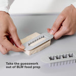 ezpz Baby-Led Weaning Food Cutters (2 pack in Sage) - 6/9 Months + | Food Prep for Infants - Designed by a Pediatric Feeding Specialist