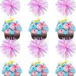 30Pcs Foil Firework Cupcake Toppers: Premium Decorations for Birthdays, Parties & Desserts