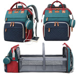 Baby Diaper Bag with Changing Station, Waterproof Diaper Bag Backpack for Moms Dads with USB Charging Port, Baby Shower Gifts, Large Capacity diaper backpack,Red-Green-Blue