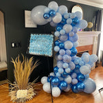 60Pcs Metallic Chrome Blue Balloons Kit, 12Inch Latex Balloons for Birthday, Wedding, Party Decoration
