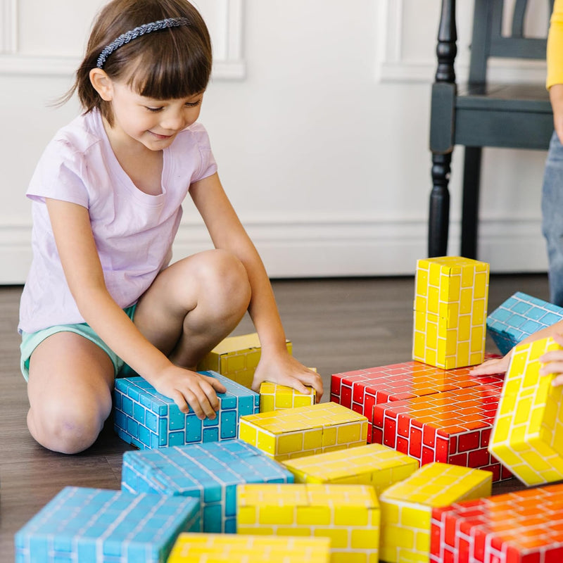 Melissa & Doug Jumbo Cardboard Blocks Building Set (40 pc) - Lightweight Building Toys and Montessori Toys for Toddlers and Preschool Learning Activities