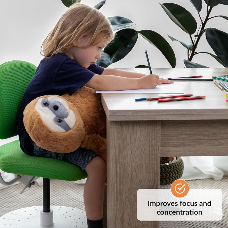 Weighted Stuffed Animal for Anxiety | Calming & Comforting 5 Lbs | Weighted Plush Animal Sloth | Anxiety Stuffed Animals for Adults & Kids | Carrying Bag Included | Machine Washable Weighted Plushie