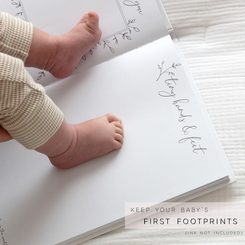 Baby Book Keepsake - Simple Baby Milestone Book for Boy or Girl - Baby Journal & Pregnancy Memory Book - Monthly Milestone Record Baby Books for Baby Shower - Modern Gender Neutral Style Gift for Moms