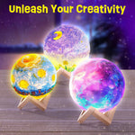 Paint Your Own Moon Lamp Kit, 3D Moon Night Light, Crafts for Kids Age 4-12 | Arts and crafts kit for kids ages 8-12, space art supplies, birthday gifts for boys and girls 4-12, kids painting kit