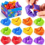 KLT Fidget Sensory Toys for Kids: Quiet Silicone Sensory Flip Cube with Textures - Calming Toys for Autism Kids Stress Reduce - ADHD Fidget Toys for Classroom Focus