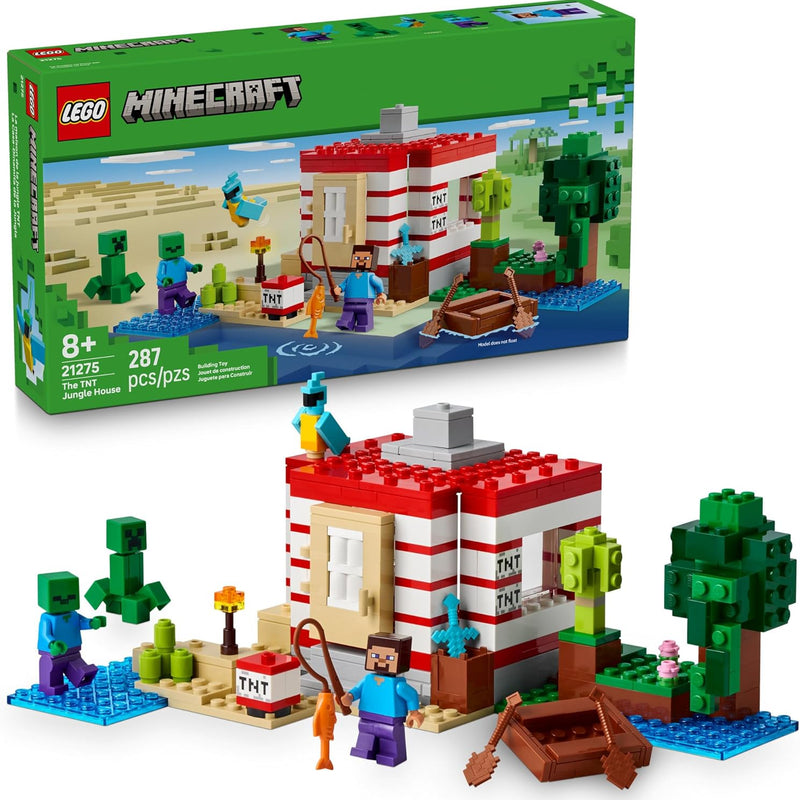 LEGO Minecraft 21275 TNT Jungle House Building Toy for kids 8+