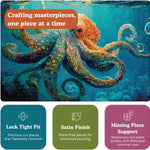 Cross & Glory | Jigsaw Puzzles 1000 Pieces for Adults | Deep Blue Octopus Odyssey | Ocean Octopus Puzzles for Adults | Challenging Brain Teaser Ocean Puzzle | 20 x 27 Inches