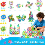 Mini Magnetic Tiles Travel Set with Case 30pcs, Mini Travel Magnet Tiles, Portable Travel Size Magnetic Tiles for Kids Ages 3-5 4-8 Boys Girls, STEM Magnet Toys for Outdoor, Kids Gift