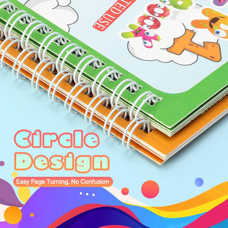 5-Pack Reusable Water Coloring Books for Toddlers, Mess-Free Portable Educational Doodle Toys