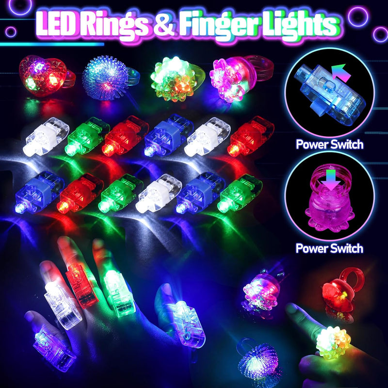 150PCS Glow Party Supplies: Glasses, Headbands, Rings, 100 Glow Sticks for Kids & Adults