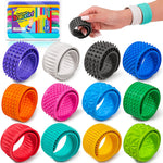 Sensory Fidget Toys for Kids: Textured Silicone Slap Bracelets 6 Pack, Stress Relief Fidgets for Autism ADHD, Wearable Sensory Toys for Adults Office Desk, Calm Down Travel Airplane Toys