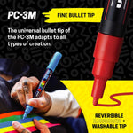 posca Paint Markers, 3M Fine Point Acrylic Paint Pens with Reversible Tips, Art Supplies For Gifts, Decorations Fabric, Metal, Glass, Wood and Canvas, Set of 15