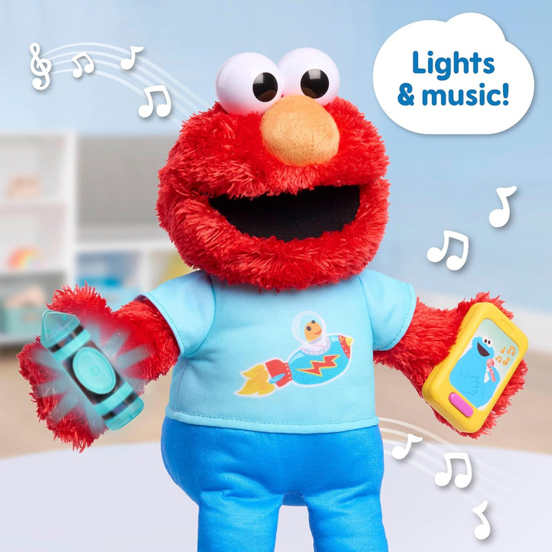 Sesame Street 13-Inch Learning Elmo Plush with Lights, Sounds & Motion, 50+ Phrases, Kids Toy