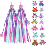 shiny blue purple color bike streamers for kids bicycle handlebar scooter
