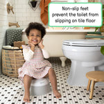 Ingenuity Ready Set Go Potty Training Toilet, Removable Bowl, Non-Skid Bottom, Wide Stable Base, Age 18 Months & Up, White & Grey