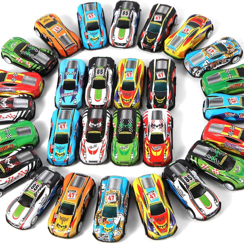 28 Pack of Colorful Mini Pull Back Cars for Kids' Party Favors, Goody Bags, and Pinata Fillers
