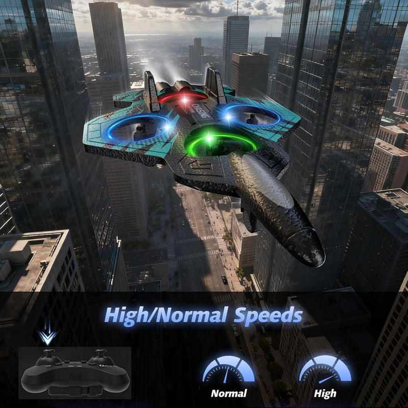 Foam RC Airplane with LED Light, 360° Flip, Remote Control for Kids and Adults, Ready-to-Fly Gift
