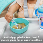 NUK Ms Rachel Tableware Set, Toddler Plate and Bowl, and Toddle Utensils - Fork and Spoon, Kids Dining Set, BPA-Free, Dishwasher-Safe