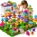 81-Piece Flower Garden Building Toys Set for Girls Ages 3-6, Building Educational Stem Toys with Storage Box