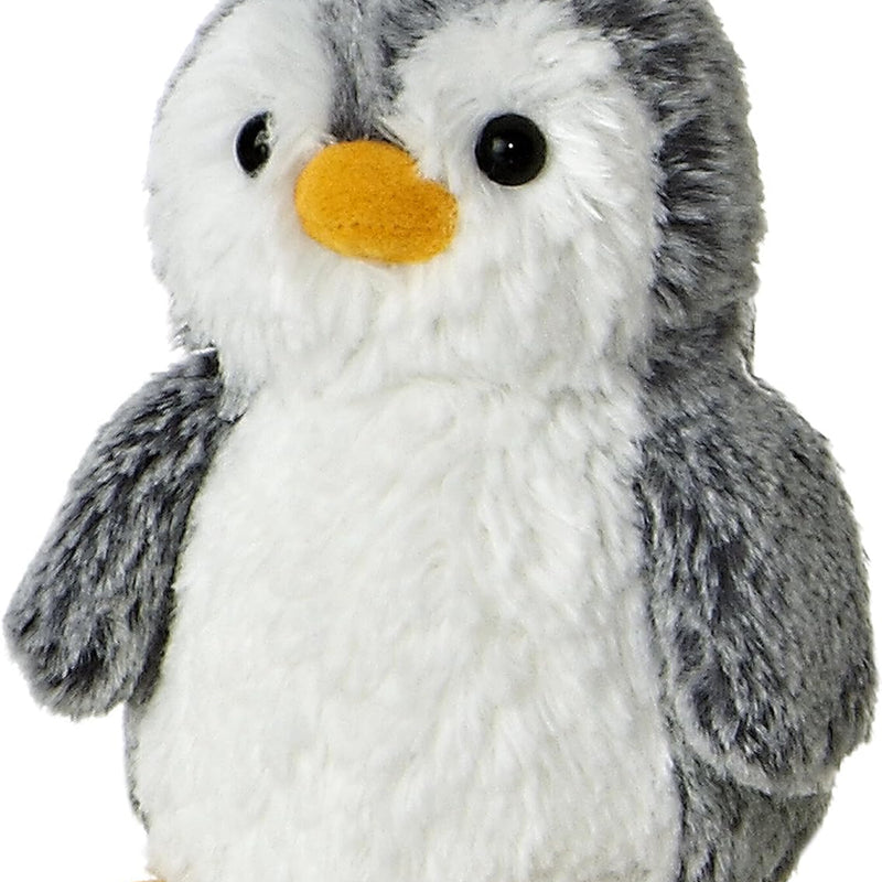 Aurora® Playful Pompom Penguin™ Mini Stuffed Animal - Vibrant Companions for Warm Cuddles - Perfect for Adults, Kids, and Birthdays - Gray 6 Inches