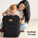 KeaBabies Baby Diaper Bag Backpack, Baby Bag for Boys, Girls (Trendy Black) | Large, Waterproof, Multi Function, Travel Diaper Backpack with Changing Pad, Durable Travel Essentials for Moms and Dads