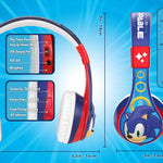 Sonic The Hedgehog Bluetooth Headphones for Kids, Wireless Headphones