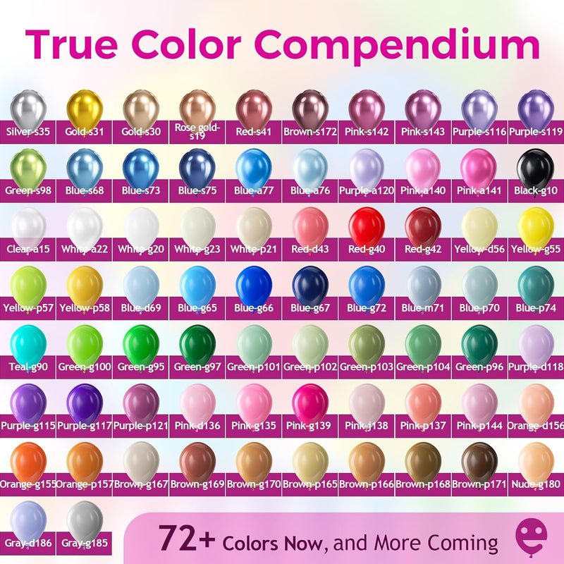 100 Pack Assorted Rainbow Latex Balloons for Birthday and Wedding Party Decorations