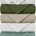 Muslin Receiving Blankets 5 Pack, Soft Swaddle Wraps for Newborn Babies | Breathable Skin-Friendly Muslin Cotton, Neutral Swaddle Blanket for Boys & Girls, Newborn Baby Essential, Bright Leaves