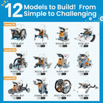 Sillbird 12-in-1 Solar Robot Building Kit: STEM Gift for Boys Aged 8-13, DIY Science Educational Robotic Toy