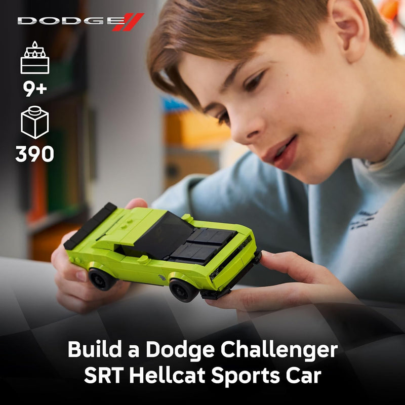 LEGO Speed Champions Dodge Challenger SRT Hellcat Sports Car Toy - Building Set for Learning