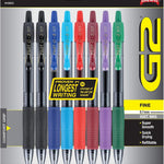 Pilot G2 Premium Refillable And Retractable Gel Ink Pens, Fine Point (0.7mm), 8 Colors, 8 Count (16606)