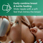 Philips Avent Glass Natural Bottle with Natural Response Nipple, Baby Gift Set, SCD858/01 | 3x 4oz & 2x 8oz Borosilicate Glass Bottles, Baby-Controlled Flow, No-Drip Design, Anti-Colic Valve, BPA-Free, SCD858/01