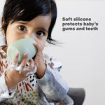 ezpz Tiny Cup (Sage) - 4 months+ - 100% Silicone Training Cup for Infants - Designed by a Pediatric Feeding Specialist - Baby-Led Weaning Essentials & Baby Gifts