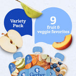 Gerber Toddler Fruit and Veggie Favorites Pouches, 3.5 Oz, 9 Pack