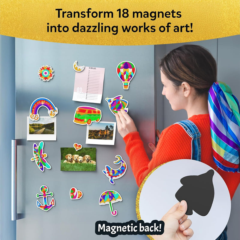 Skillmatics Foil Fun Pretty Patterns, Foil Art, Gift for Tweens & Adults | Travel Toys, Craft Kit, 18 DIY Magnets, 60+ Foam Stickers, Fine Motor Skills, DIY Mess-Free Activity, Screen-Free