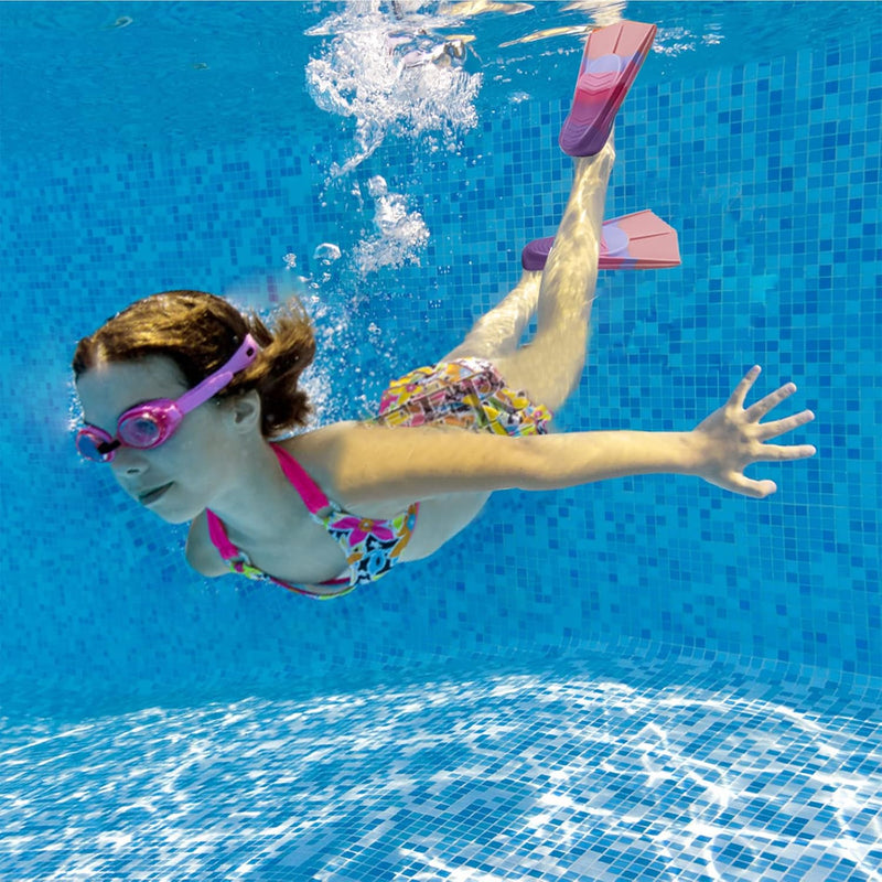 Kids Short Swim Fins, Lap Training Flippers for Pool Youth Beginners