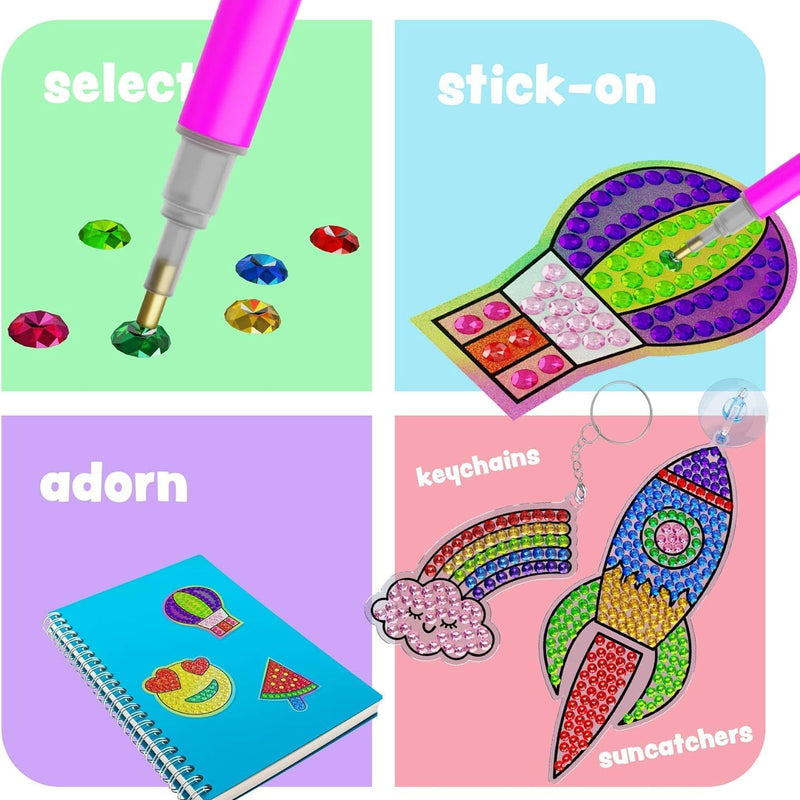 Dan&Darci diamond art kit for kids - gem painting - arts & crafts for ages 6-12 - creative gift ideas